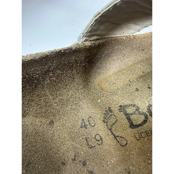 Betula Birkenstock Bombay Leaf Studded Sandals Womens 9 EU 40 Beige Cream Slides - Picture 7 of 16